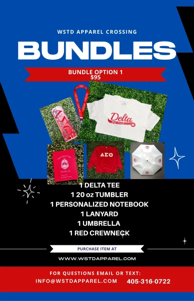 Delta Bundle Opt 1 (Umbrella: Red, Size (Unisex): XL, and Tee Color: Black)