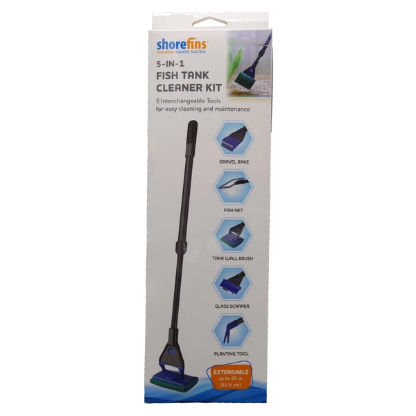 Shorefins 5-in-1 Fish Tank Cleaner Kit - Aquarium Cleaning Brush - Extra Long 25 inches by Penn-Plax - Walmart.com