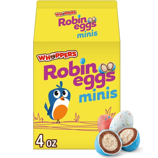 WHOPPERS, Mini Robin Eggs Malted Milk Candy, Easter, 4 oz, Carton - Walmart.com