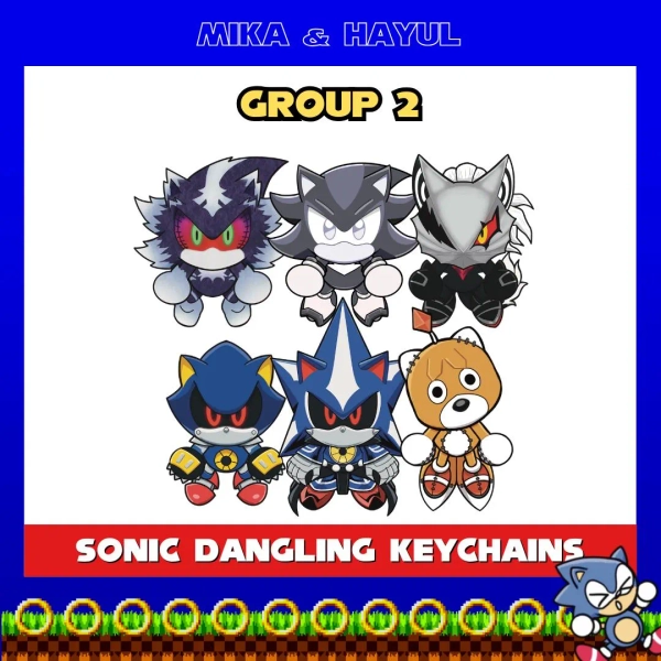 Sonic and Friends Dangling Acrylic Keychain: Mephiles, Infinite, Metal, Neo, Tails Doll
