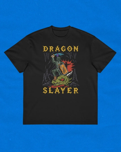 OSRS Dragon Slayer Men’s Box Tee | Runescape Oversized T-shirt | Gaming T-shirt - Etsy