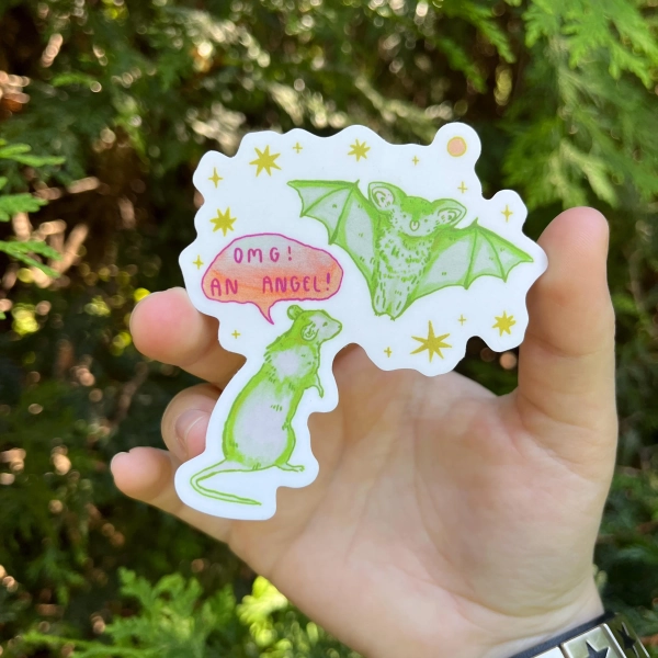 omg an angel - vinyl sticker