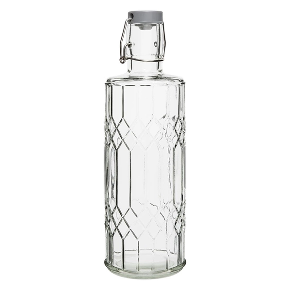 Olympia Geo Glasses Water Bottles with Stopper 1Ltr (6 Pack)
