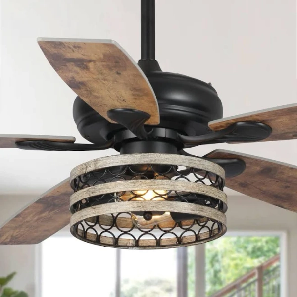 Parrot Uncle 52" Farmhouse 5-Blade LED Ceiling Fan with Remote