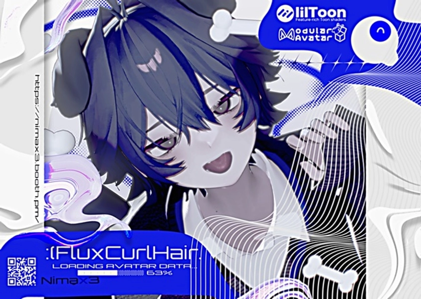 【12アバター対応】Flux Curl Hair【VRChat】