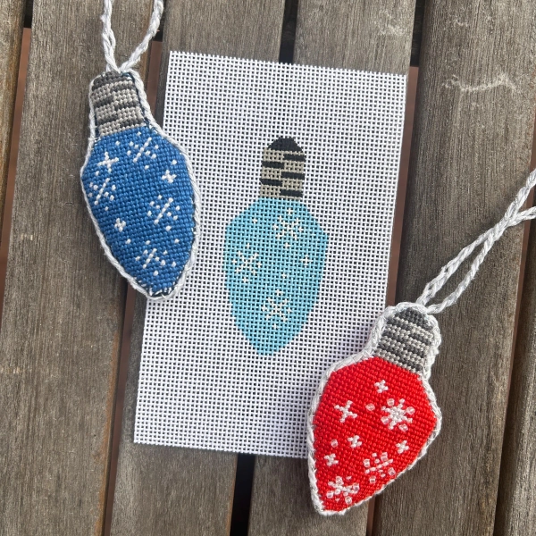 Mini Holiday Light Handpainted Needlepoint Canvas