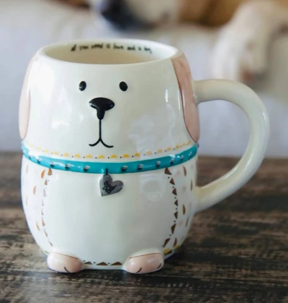 Natural Life Lucky the Dog Folk Mug