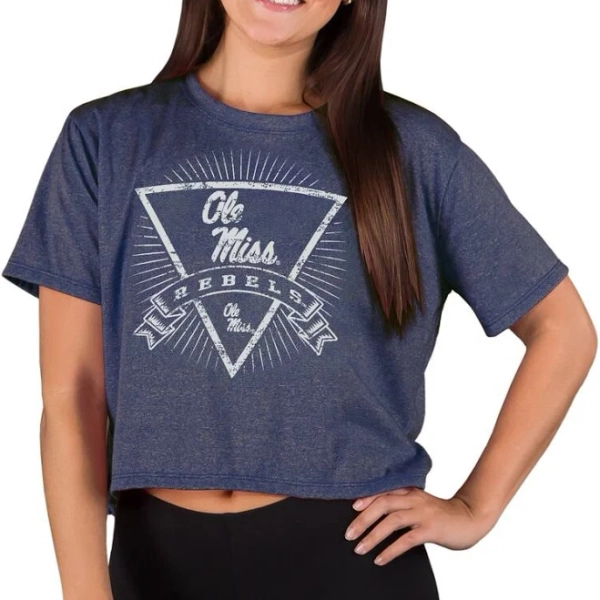 Concepts Women's Ole Miss Rebels Quest Knit Crop Top