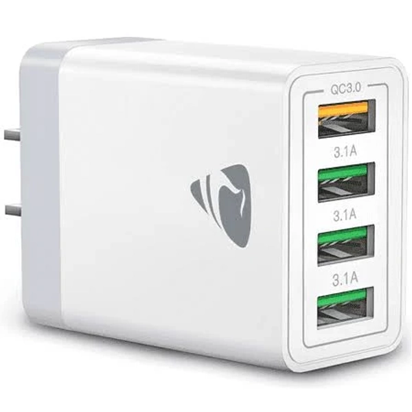 Aioneus USB C Ladegerät, 4 Ports Mehrfach Ladegerät mit USB-C und USB-A, 40W Schnellladegerät PD 3.0 Power Adapter USBNetzteil für iPhone 16 15 14 Pro