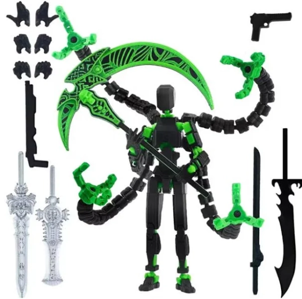 T13 Action Figure Set, 3D Printed Multi-Jointed Movable Robot Dummy Set