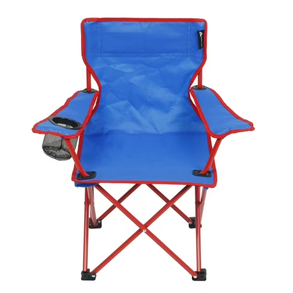 Ozark Trail Quad Camp Chair with Cupholder for Kids, Blue, Child Use