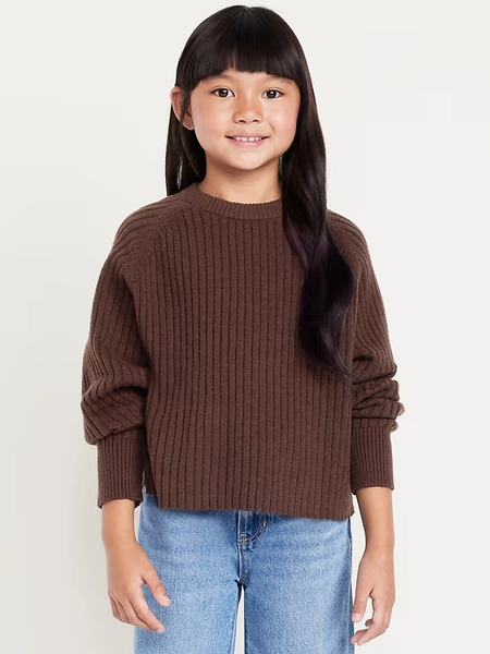 SoSoft Long-Sleeve Ribbed Sweater for Girls