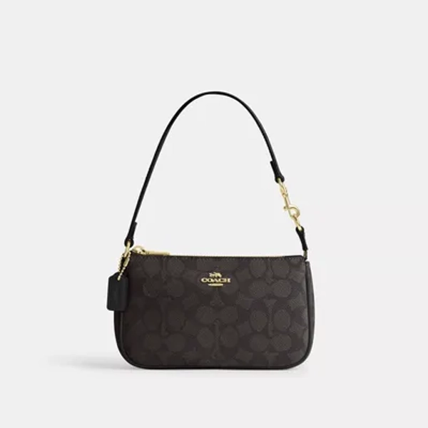 COACH Nolita 19 In Signature Canvas - Black & Gold- Women's Shoes - Black & Gold