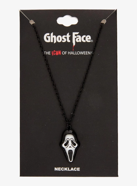 Ghost Face Mask Figural Pendant Necklace