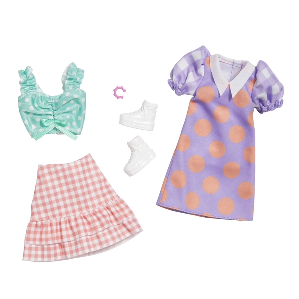 Barbie Fashions, Doll Clothing with Daisy Dress, 2 Tops, Shorts & Accessories (2 Outfits) - Walmart.com