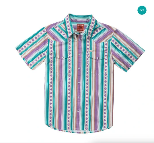 The Wyatt Pearl Snap Short Sleeve Serape Shirt