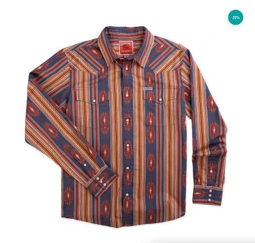 The Wyatt Pearl Snap Long Sleeve Serape Shirt