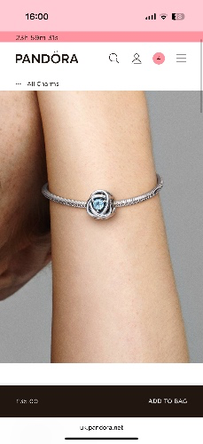 March Birthstone Eternity Circle Charm