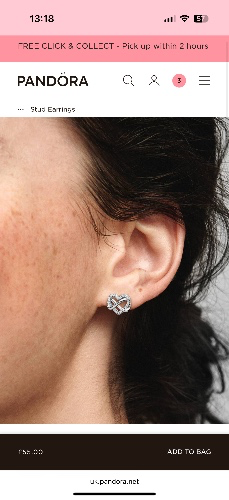 Sparkling Infinity Heart Stud Earrings
