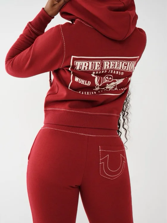   BIG T STITCH LOGO ZIP HOODIE - Red | True Religion  