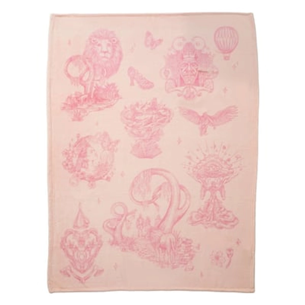 Wicked: For Good x Katie Kime Plush Throw Blanket Pink