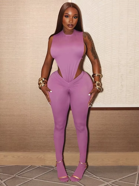 Kliou Female Sexy Style 2 Piece Set Solid o-Neck Full Sleeve Bodysuit+Skinny Peach Hip Long Pants Midnight Club Coquette Outfits - AliExpress 200000345