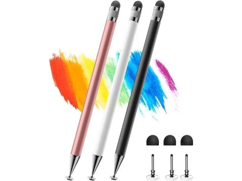 Stylus(3pcs) 2-in-1 Stylus Pen for Touch Screen High Precision & Sensitivity Pen for iPad Pencil Compatible with Nintendo Switch 2/iPhone/Android/ All