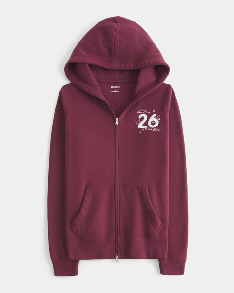 Hollister Feel Good Zip-Up Senior '26 Graphic Hoodie