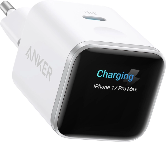 Anker Nano 45W USB-C snellader met Smart Display, intelligente oplader met realtime scherm, iPhone-herkenning en batterijbescherming