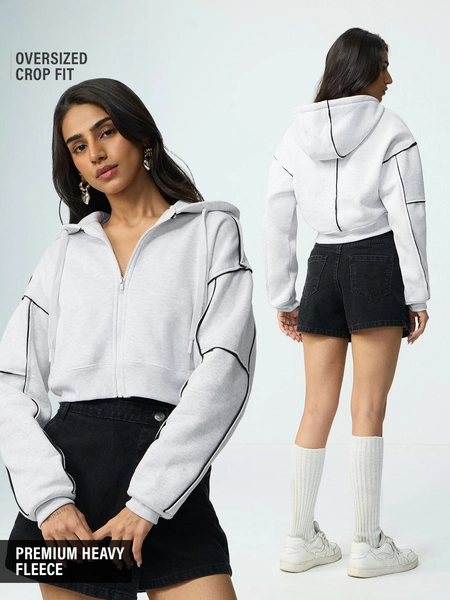 Buy Solids: Grey Prism Women Hoodie Online