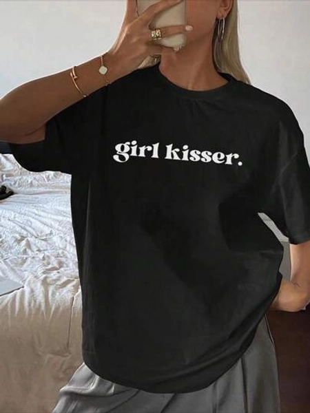 Lesbian Girl Kisser T-Shirt, Pride LGBTQ Sweatshirt, Retro Pansexual Shirt, Lesbian Girl Gift, Bisexual Woman Tee, LGBTQ Support Outfit