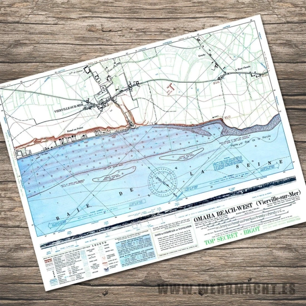 Map Omaha Beach-West April 1944
