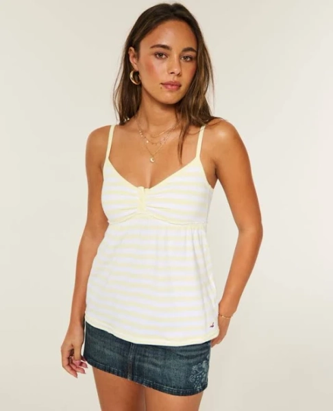 Hollister Women's Easy Henley Babydoll Cami