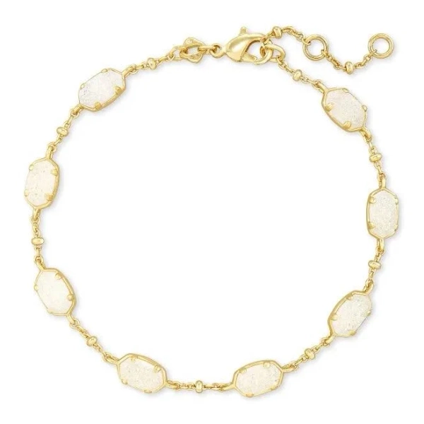 Kendra Scott Emilie Iridescent Drusy Gold Link Bracelet