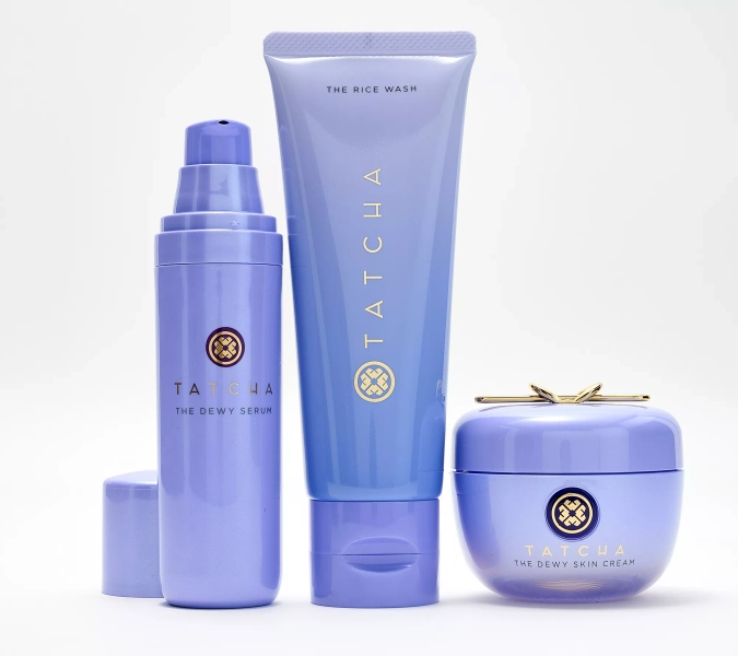 TATCHA Dewy Skin Cream and Dewy Serum with Rice Wash 3-Piece Kit