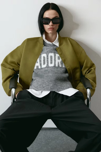 Jacquard-motif jumper - Grey marl/Adore