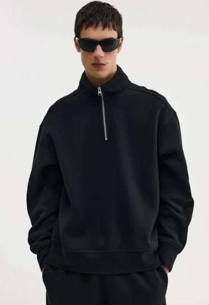 H&M Men's Loose Fit Half-Zip Sweatshirt