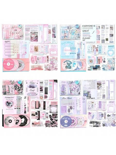 Scrapbooking Materials Scrapbook Supplies Pack For Art Journaling Bullet Junk Journal Planners Art Paper Scrapbook Stickers Washi Tape Craft Kits Notebook Collage Album Greeting Card Aesthetic ﻿ - Size one-size