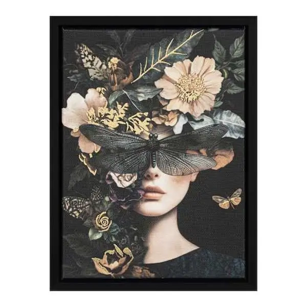 Framed Lady Flowers Canvas Art, 8x6