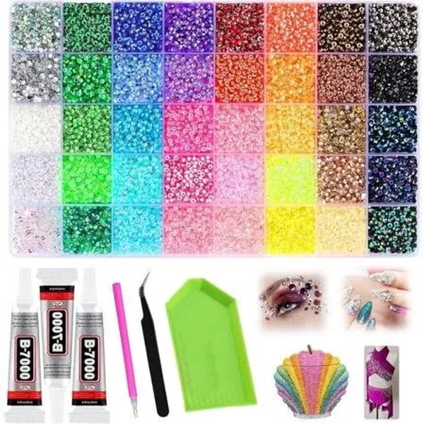 40 Color Jelly Rhinestones,3mm Multicolor Resin Flatback Gems Bedazzler Kit