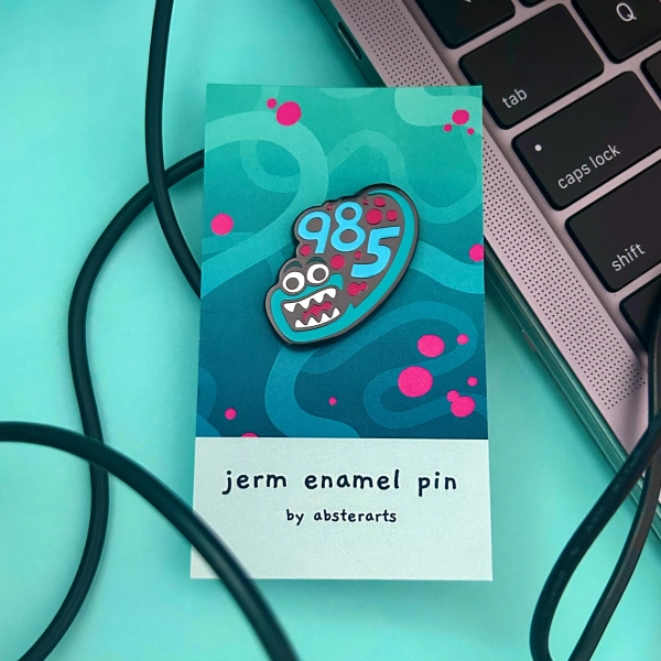 jerma cute germ logo enamel pin