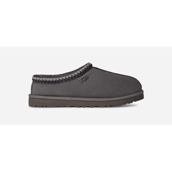 UGG® Men's Tasman II Sheepskin Slippers in Dark Grey, Size 8