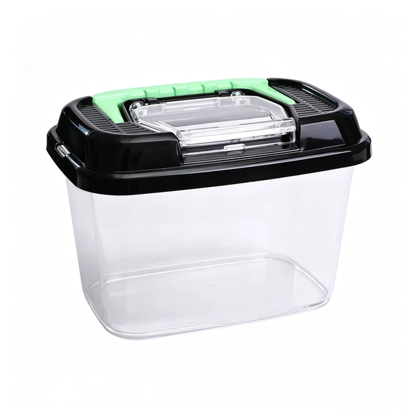 Kraoden 1200ml Plastic Pet Carrier for Small Fish and Small Animals, Portable Handled Container with Air Holes for Outdoor Use, Clear Viewing for Hamsters and More - Walmart.com