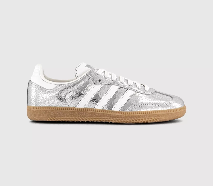 adidas Samba OG Trainers Silver Metalic White White - Women's Trainers