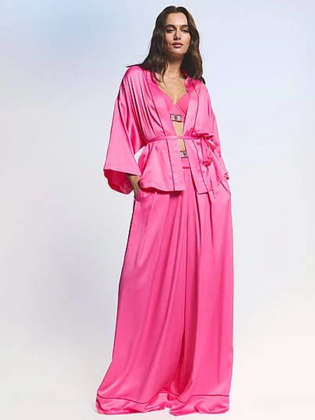 Victoria's Secret Women's Signature Satin Mini Robe