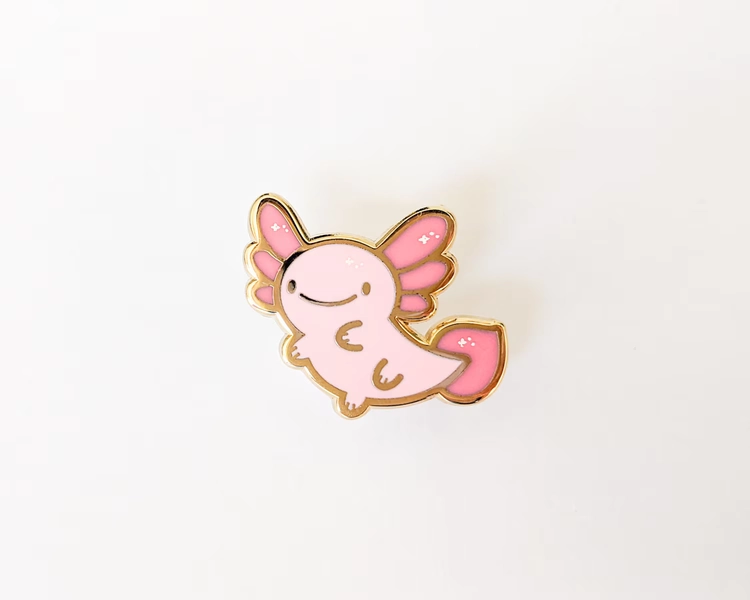Axolotl - Mini Amphibian Enamel Pins