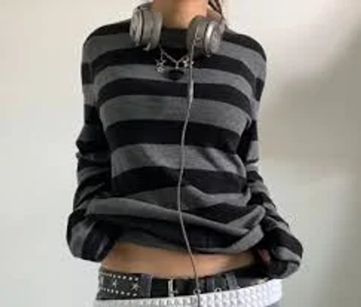 Isabella Grunge Striped Long Sleeves Shirt