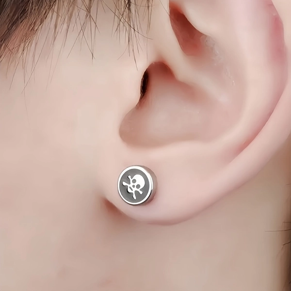 🟢skull earrings