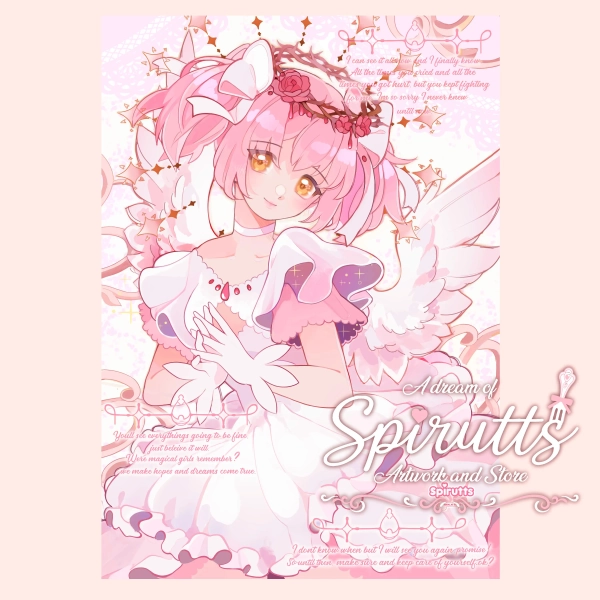 NEW - PRINT/POSTER - Goddess Madoka ~ ( updated artwork ) Magical Girl / Magica / Anime / Pink - thick glossy paper / multiple sizes