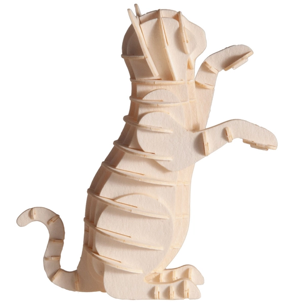 3D Papiermodell Katze weiß